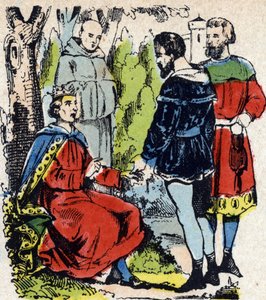 Der König von Frankreich Ludwig IX genannt Saint-Louis (1214-1270) spricht unter einer Eiche in Vincennes Recht