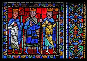 Das Leben Christi Fenster: Die Weisen ziehen ab von French School