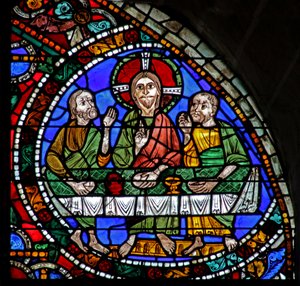 Das Passionsfenster: Emmaus - Abendmahl