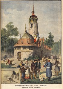 Der Pavillon von Finnland auf der Weltausstellung 1900 in Paris - Illustration für Le petit Journal, 21. Oktober 1900. von French School