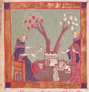 Der Wille der Philosophen, aus einem Manuskript der Alchemie, 14. Jahrhundert