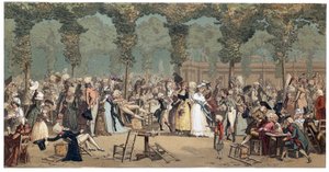 Die öffentliche Promenade am Palais Royal in Paris von Philibert-Louis (Philibert Louis) Debucourt (1755-1832) von French School