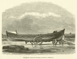 Der Köcher, Rettungsboot gebaut in England (Gravur)