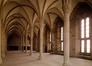 Die Salle des Hotes, Innenansicht der Abtei von French School