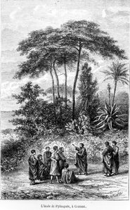 Die Schule des Pythagoras (ca. 580-500 v. Chr.) aus Le Monde Illustré, 1865