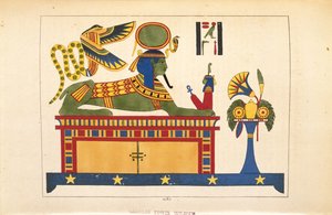 Die Sphinx, Illustration aus Pantheon égyptien: Sammlung mythologischer Figuren des alten Ägypten, von Jean-Francois Champollion, veröffentlicht ca. 1986 von French School