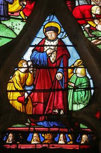 Das Fenster des Heiligen Ludwig: Der Heilige Ludwig vollbringt gute Taten