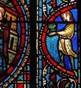 Das St. Lubin-Fenster: Stifter - Weinmacher von French School