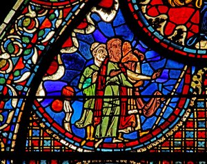 Das St. Lubin Fenster: Treibt ein Haus in der Nähe von Chartres aus von French School