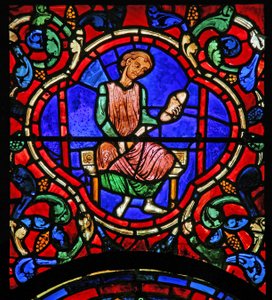 Das St. Martin Fenster: Stifter - Schuhmacher von French School