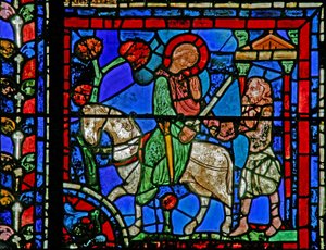 Das St. Martin Fenster: Der Heilige teilt den Mantel von French School