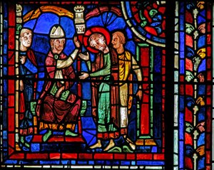 Das St. Martin Fenster: Der Heilige erhält einen Segen von St. Hilary von French School