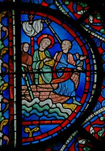 Das St. Thomas Fenster: Ankunft in Indien mit Abbanes