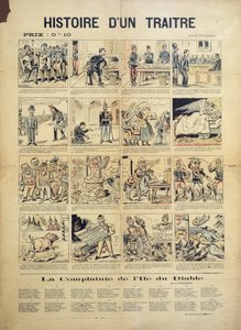 Die Geschichte eines Verräters, anti-Dreyfusard-Karikatur und Liedblatt