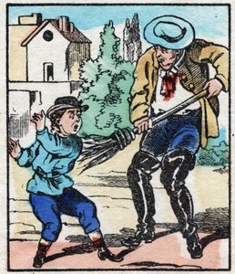 Der Straßenkehrer. Gravur in „La chanson des metier“. Epinal, Ende des 19. Jahrhunderts. Private Sammlung von French School