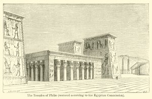 Die Tempel von Philae, restauriert nach der ägyptischen Kommission (Gravur) von French School