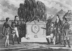 Das Grab von Napoleon Bonaparte (1769-1821) auf St. Helena, 1821