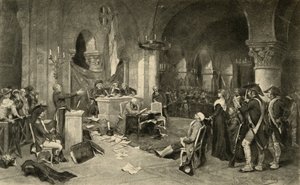 Der Prozess von Marie-Antoinette am 16. Oktober 1793 von French School