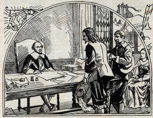 Das Adressbüro von Théophraste Renaudot, französischer Arzt und Journalist, Gründer der Gazette de France von French School