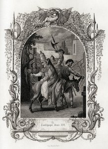 Der Gegenpapst Johannes XVI (997 bis 998). Gravur zur Illustration von Histoire des popes von Maurice Lachatre (1814-1900), librairie du progres, Paris von French School
