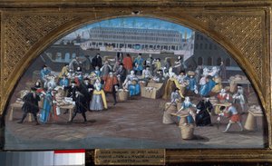 Der Brotmarsch und der Geflügelmarsch am Quai des Augustins um 1670