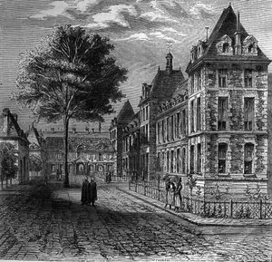 Der Hof des Saint-Louis-Krankenhauses in Paris Ende des 16. Jahrhunderts