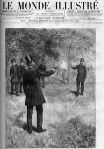 Das Duell von General Georges Boulanger (1837-1891), Kriegsminister, und Baron Lareinty, Senator. Gravur in „Die Illustrierte Welt“ 1886. von French School