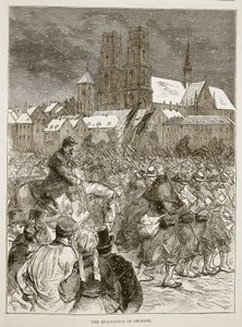 Die Evakuierung von Orleans, Dezember 1870, Illustration aus Cassells Geschichte des Krieges zwischen Frankreich und Deutschland, 1870-1871