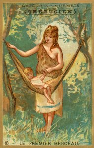 Die erste Wiege (Chromolitho) von French School