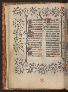 Das erste Blatt der Stunden des Kreuzes, Stundenbuch, Add MS 32454 f.8v, Frankreich