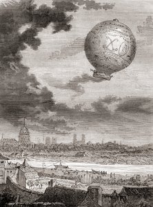 Der erste ungebundene Ballonflug von Jean-François Pilâtre de Rozier und dem Marquis d