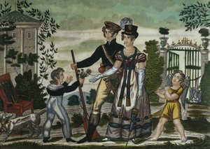 Die Jäger kehren zurück, Platte 4, frühes 19. Jahrhundert von French School