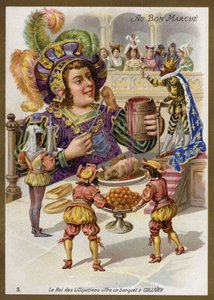 Der König der Liliputaner veranstaltet ein Bankett für Gulliver von French School