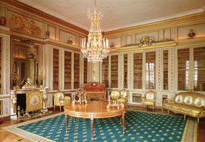 Die Bibliothek von Ludwig XVI. (1754-93), dekoriert 1781 von Rousseau unter der Leitung von Gabriel