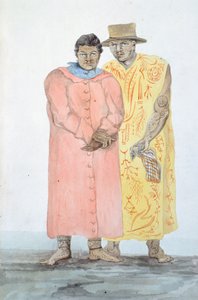 Die zwei Könige von Bora Bora, Illustration aus der Reise von Louis I Duperrey, von LF Lejeune