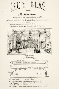 Theaterprogramm für Akt I von Ruy Blas (1838) von Victor Hugo, 1880