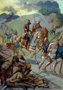 Theoderich, ältester Sohn von Chlodwig, bei den Arvernern (Auvergne) (532-533) von French School