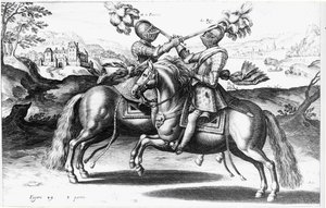 Turnierszene zwischen Henri IV (1553-1610) und Antoine de Pluvinel (1555-1620)