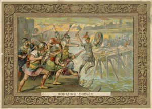 Handelskarte, die Horatius Cocles darstellt