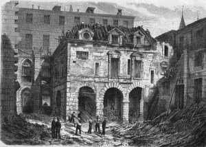 Transformationen von Paris unter dem Zweiten Kaiserreich, Haussmanns Paris: Abriss des Hofes Saint Martin im Justizpalast (Conciergerie) auf der Île de la Cité