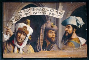 Drei Propheten. Fragmentiertes Panel mit den drei Propheten der Verkündigung