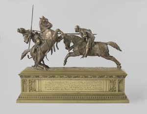 Zwei kämpfende Ritter, bekannt als „Tod von Monseigneur dem Herzog von Clarence“ von French School