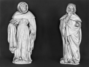 Zwei Trauernde, vom Grabmal des Herzogs Jean de Berry (1340-1416) ca. 1450-53 (Alabaster) von French School