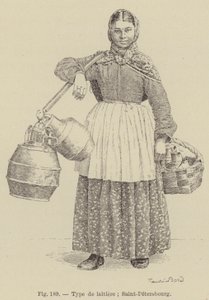 Typische Milchfrau; Sankt Petersburg (Stich) von French School