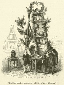 Ein Wassermelonenhändler in Italien von French School