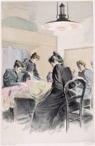 Eine Nähwerkstatt (in „Unsere Zeitgenossen“ von Octave Uzanne) von French School