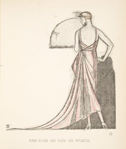 Une Robe du Soir de Worth, aus einer Sammlung von Modeplatten