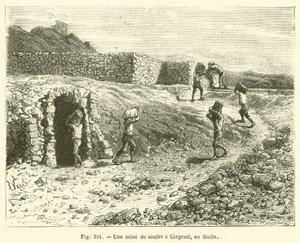 Eine Schwefelmine in Girgenti, Sizilien