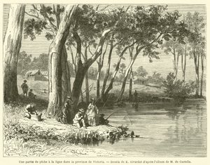 Angeln in der Provinz Victoria (Gravur)