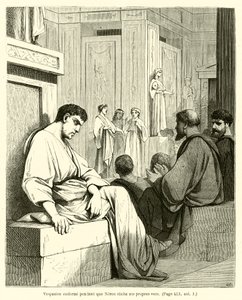 Vespasian schläft, während Nero seine eigenen Verse rezitiert